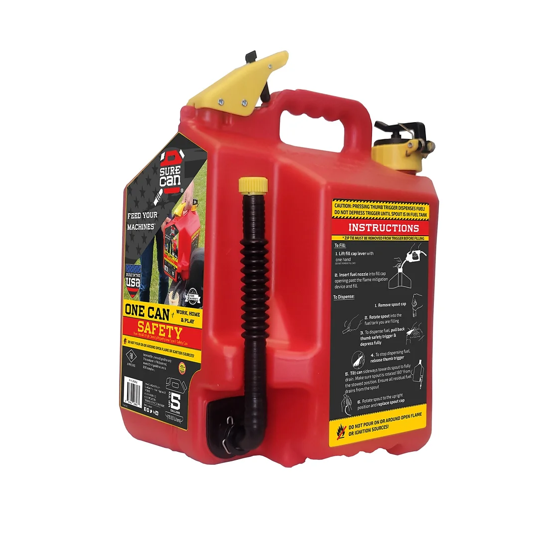 SureCan 5 Gallon Gasoline Type II Safety Can